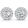 Pompeii3 2 1/2ct Diamond Halo Studs 14k Gold Lab Grown Women's Earrings In White