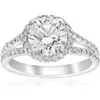 Pompeii3 2 1/2ct Halo Diamond Engagement Ring Split Shank Pave Enhanced 14k White Gold In Multi