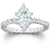 Pompeii3 2 1/2ct Marquise Enhanced Diamond Engagement Eternity Ring 14k White Gold In Multi