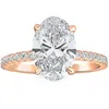 Pompeii3 2 1/2ct Oval Diamond Engagement Ring 14k Rose Gold Lab Grown In Multi