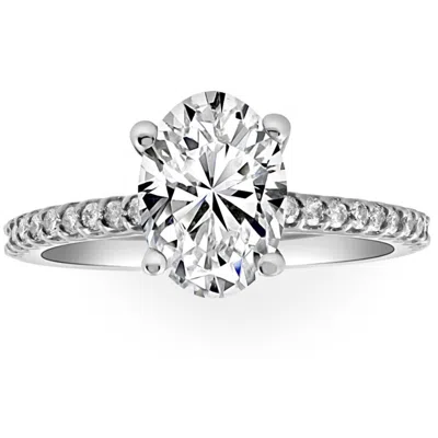 Pompeii3 2 1/2ct Oval Lab Grown Diamond Engagement Ring In 14k White Or Yellow Gold In Multi
