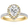 Pompeii3 2 1/2ct Pear Shape Diamond Lab Grown Engagement Ring White Yellow Or Rose Gold In Multi