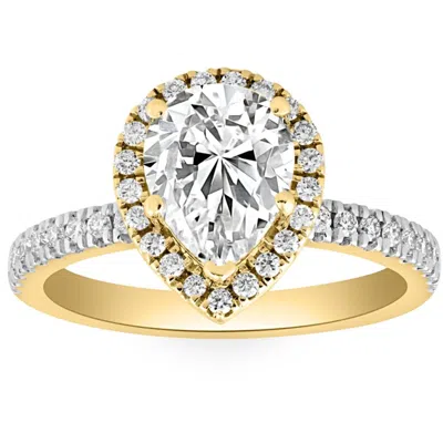 Pompeii3 2 1/2ct Pear Shape Diamond Lab Grown Engagement Ring White Yellow Or Rose Gold In Multi