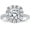 Pompeii3 2 1/2ct Round Cut Diamond Solitaire Engagement Ring Gold Enhanced Halo In Multi