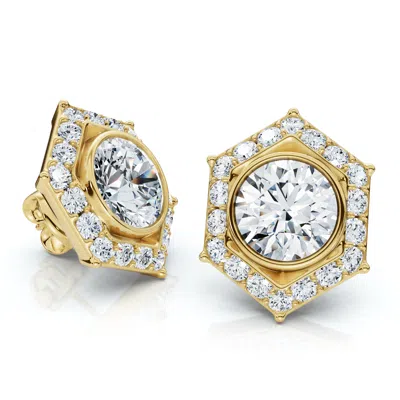 Pompeii3 2 1/2ct Sally Diamond Earrings 14k Gold Lab Grown Ef/vs