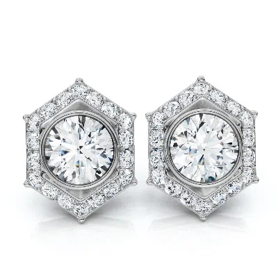 Pompeii3 2 1/2ct Sally Diamond Earrings 14k Gold Lab Grown In Brown