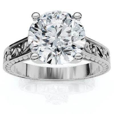 Pompeii3 2 1/2ct Solitaire Certified Diamond Engagement Vintage Ring 14k Gold Lab Grown In Transparent