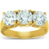 Pompeii3 2 1/2ct Three Stone Diamond Engagement Ring 14k Yellow Gold In Multi