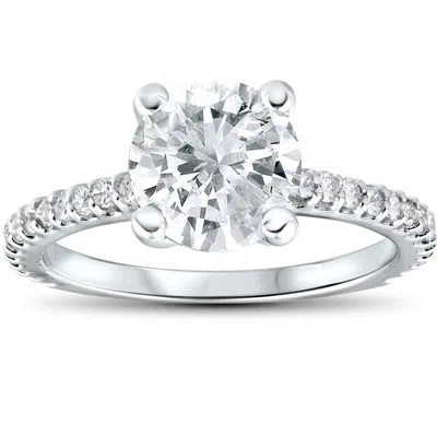 Pompeii3 2 1/3 Cttw Diamond Engagement Ring Solitaire Round Brilliant Cut 14k White Gold In Multi