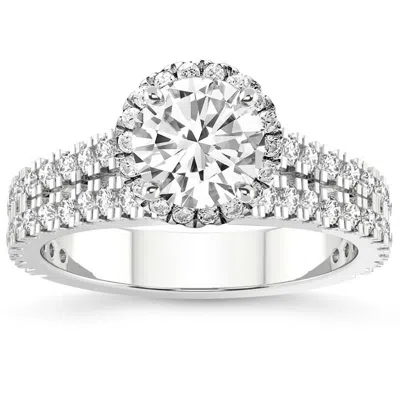 Pompeii3 2 1/3ct Diamond Waverly Lab Grown Engagement Ring White, Yellow Or Rose Gold In Silver