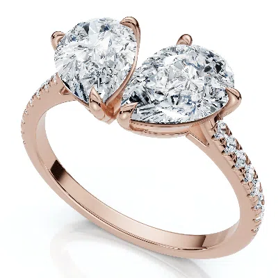Pompeii3 2 1/3ct Toi Et Moi Double Pear Diamond Ring 14k Gold Or Platinum Lab Grown In Multi