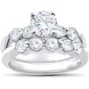 Pompeii3 2 1/4 Ct Real Diamond Engagement Solitaire Ring & Matching Wedding Band 14k Gold In Silver