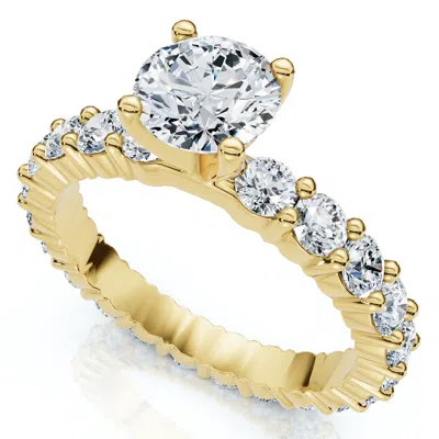 Pompeii3 2 1/4ct Diamond Eternity Engagement Ring 14k Gold Lab Grown Ef/vs In Multi