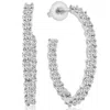 Pompeii3 2 1/4ct Diamond Inside Outside Hoops 10k White Or Yellow Gold Earrings 1" Tall In Silver