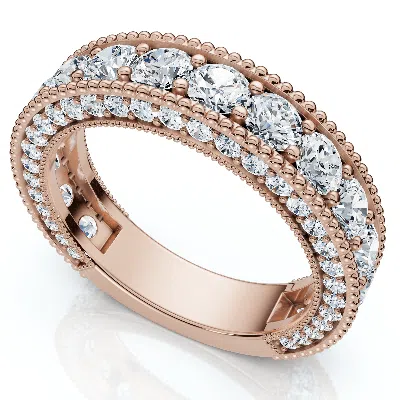 Pompeii3 2 1/4ct Diamond Vintage Wedding Anniversary Ring 14k Gold Or Platinum Lab Grown In Multi