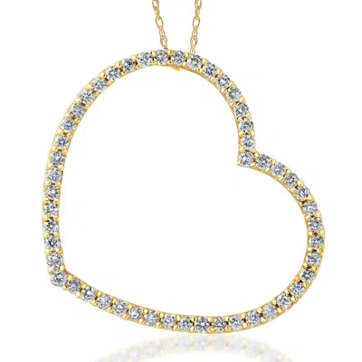 Pompeii3 2 1/4ct Heart Shaped Diamond Pendant White Or Yellow Gold Necklace Lab Grown In Multi