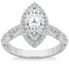 Pompeii3 2 1/4ct Marquise Halo Nature Inspired Lab Grown Diamond Engagement Ring 14k Gold In Multi