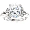 Pompeii3 2 1/5 Ct Oval Moissanite & Lab Grown Diamond Engagement Ring 14k White Gold In Multi