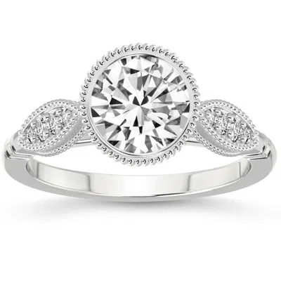 Pompeii3 2 1/5ct Diamond Luna Lab Grown Engagement Ring White, Yellow Or Rose Gold In Silver