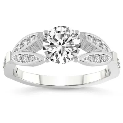 Pompeii3 2 1/5ct Diamond Willow Lab Grown Engagement Ring White, Yellow Or Rose Gold In Silver