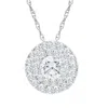 Pompeii3 2 1/5ct Tw Diamond (1ct Center) Round Halo Pendant White Gold Necklace In Multi