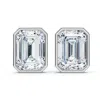 Pompeii3 2 1/5ct Tw Emerald Cut Diamond Studs 14k Gold Lab Grown In Silver