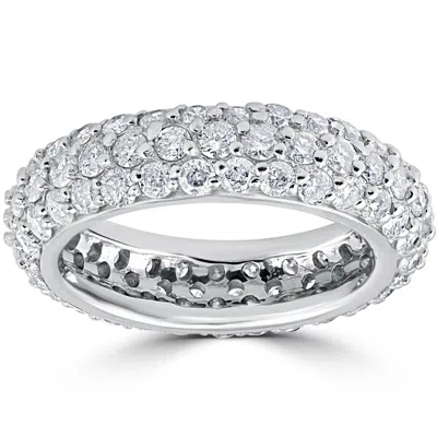 Pompeii3 2 1/6ct Pave Diamond Eternity Wedding Anniversary Ring 14k White Gold In Multi