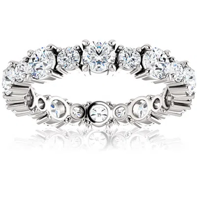 Pompeii3 2 3/4 Ct Diamond Eternity Ring 14k White Gold Womens Anniversary Wedding Band In Metallic