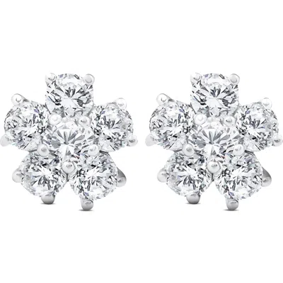 Pompeii3 2 3/4 Ct Diamond Star Burst Studs Womens Earrings 14k White Gold In Multi