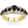 POMPEII3 2 3/4CT BLACK DIAMOND ENGAGEMENT RING 14K YELLOW GOLD