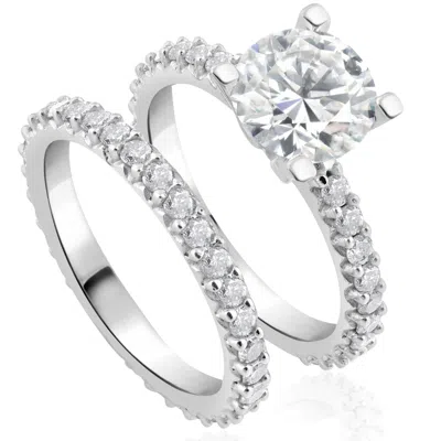 Pompeii3 2 3/4ct Diamond Engagement Wedding Ring Set In 14k White Gold