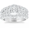 Pompeii3 2 3/4ct Diamond Trio Engagement Wedding Ring 14k White Gold Matching Wedding Set In Multi