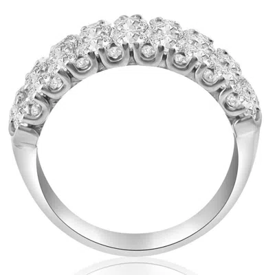 Pompeii3 2 3/4ct Lab Grown Diamond Wedding Ring 10k White Gold In Metallic