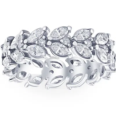 Pompeii3 2 3/4ct Marquise Diamond Eternity Ring 14k White Gold In Multi