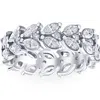 Pompeii3 2 3/4ct Marquise Diamond Eternity Ring 14k White Gold In Silver