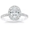 Pompeii3 2 3/4ct Oval Diamond Halo Engagement Ring In 14k White Gold Lab Grown In Multi