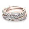 Pompeii3 2 3/4ct Rolling Ring Diamond Pave Eternity 14k Rose Gold In Multi