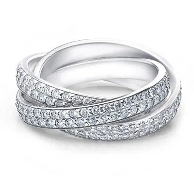 Pompeii3 2 3/4ct Rolling Ring Diamond Pave Eternity 14k White Gold In Multi