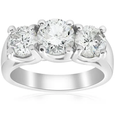 Pompeii3 2 3/4ct Three Stone Diamond Engagement Ring 14k White Gold In Multi