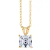 Pompeii3 2 Ct Asscher Cut Solitaire Pendant Necklace In 14k White, Yellow, Or Rose Gold In Multi
