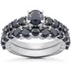 Pompeii3 2 Ct Black Diamond Engagement & Wedding Ring Set 14k White Gold In Black