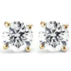 Pompeii3 2 Ct Certified Diamond Studs With Screw Backs 14k Yellow Gold (i-j/i2) In Silver
