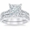 Pompeii3 2 Ct Diamond Princess Cut Framed Engagement Wedding Ring Set White Gold In Multi