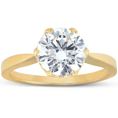 Pompeii3 2 Ct Diamond Solitaire Engagement Ring 14k Yellow Gold Lab Grown