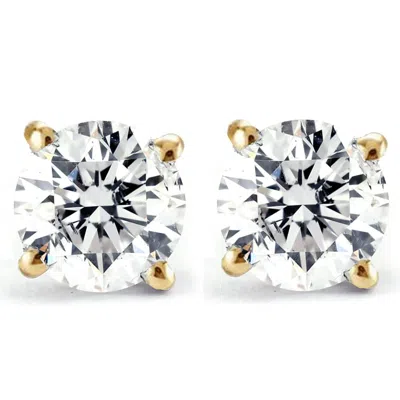 Pompeii3 2 Ct Diamond Studs With Screw Backs 14k Yellow Gold In Pattern