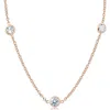 Pompeii3 2 Ct Diamonds By The Yard Necklace 14k Rose Gold Lab Grown Diamond In Silver
