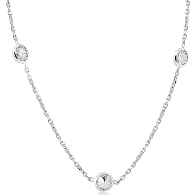 Pompeii3 2 Ct Diamonds By The Yard Necklace 14k White Gold Lab Grown Diamond In Transparent