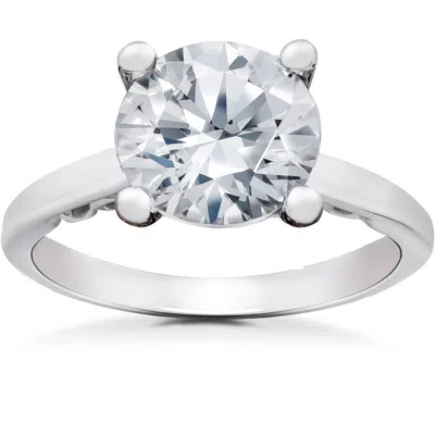 Pompeii3 2 Ct Lab Created Certified Diamond Gabriella Engagement Ring 14k White Gold In Silver