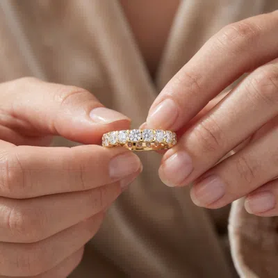 Pompeii3 2 Ct Lab Grown Diamond Eternity Ring Womens Wedding Band 14k Yellow Gold In Transparent