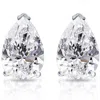 Pompeii3 2 Ct Lab Grown Pear Shape Diamond Studs 14k White Gold Earrings In Multi